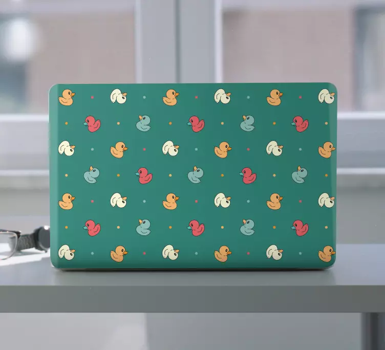 Sticker ordinateur portable motif canard coloré - TenStickers