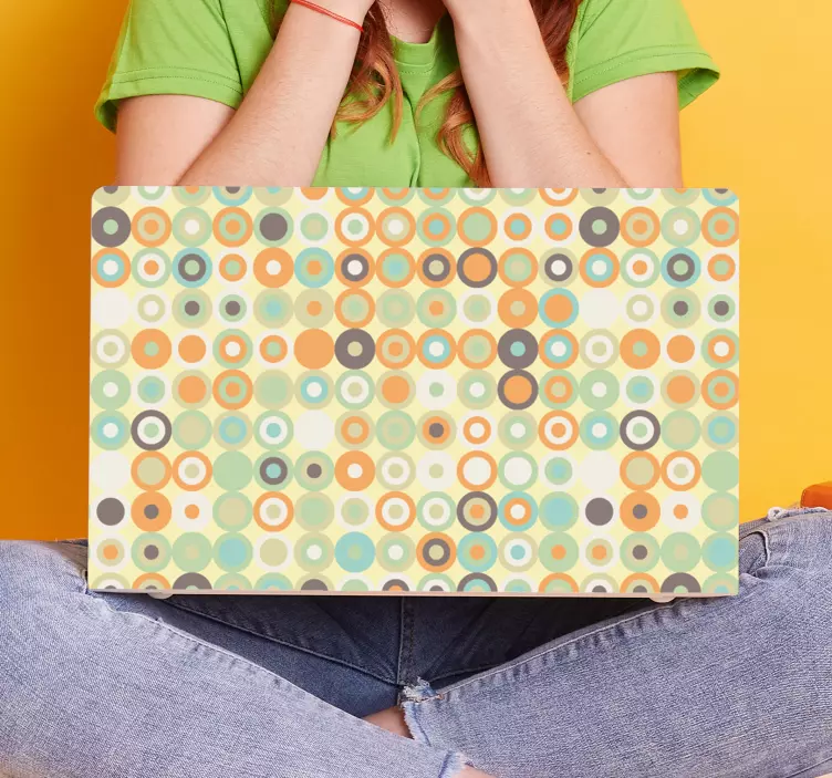 Sticker ordinateur portable motif circulaire coloré - TenStickers