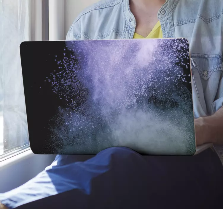 Sticker ordinateur portable motif de fumée colorée - TenStickers