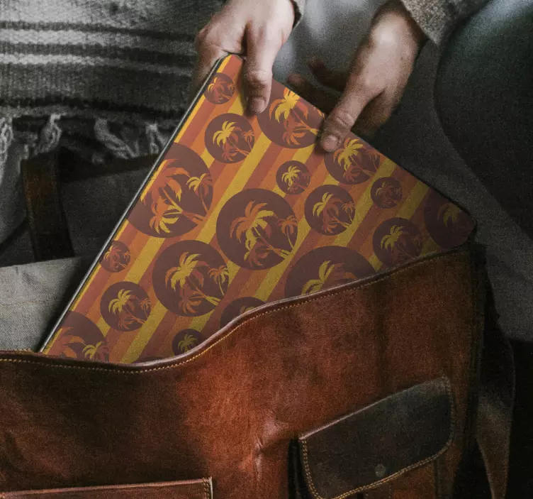 Sticker ordinateur portable motif de palmier tropical - TenStickers