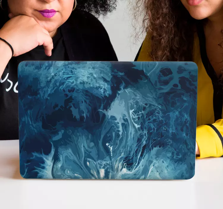 Sticker ordinateur portable motif fluide abstrait - TenStickers