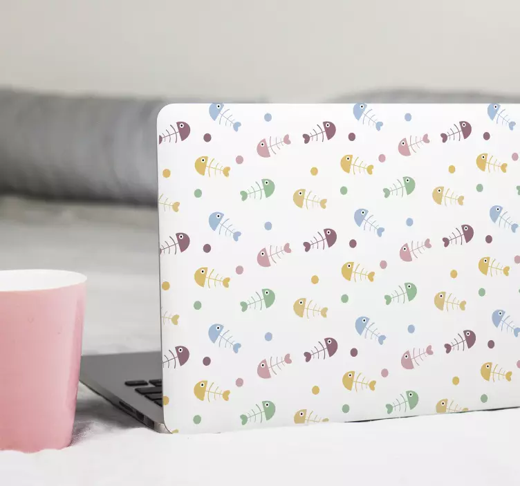 Sticker ordinateur portable motifs de poissons colorés - TenStickers