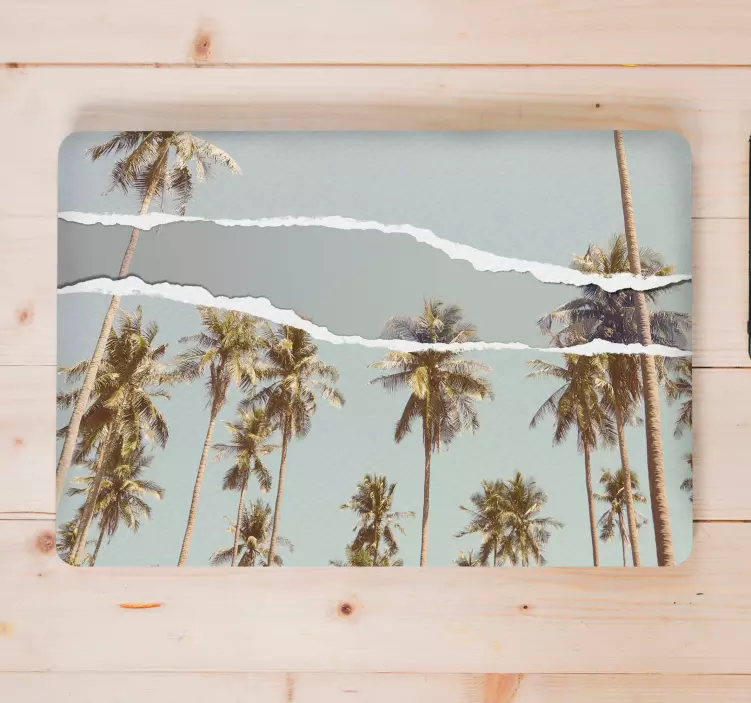 Sticker ordinateur portable paysage de palmiers tropicaux - TenStickers