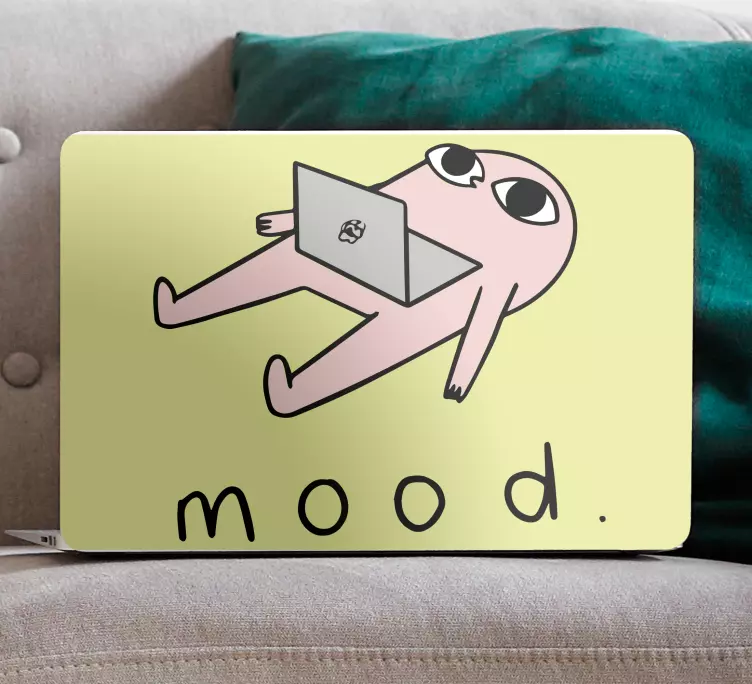 Sticker ordinateur portable personnage chill vibes - TenStickers