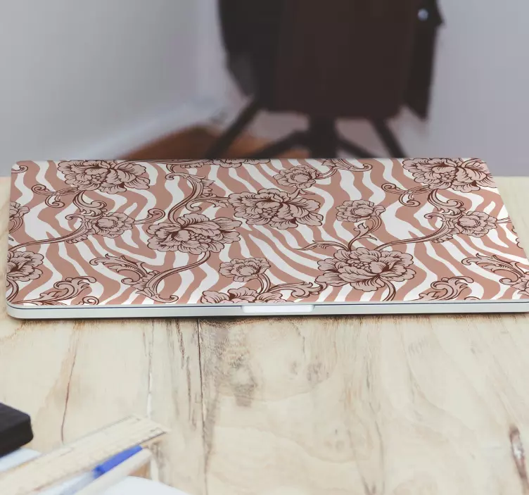 Sticker ordinateur portable surface à motif floral - TenStickers