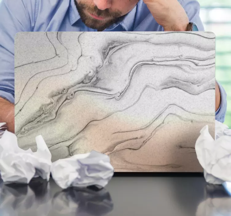 Sticker ordinateur portable texture de marbre élégante - TenStickers