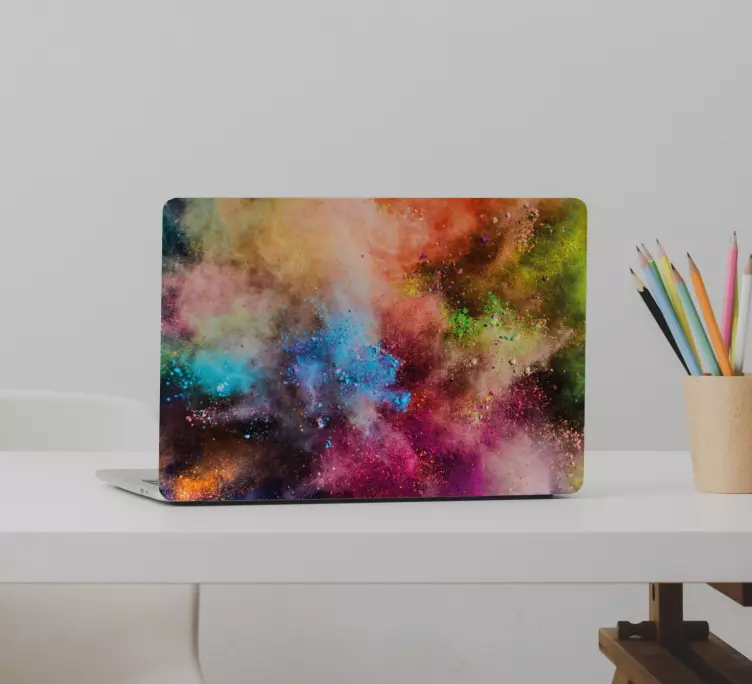 Sticker ordinateur portable tourbillon cosmique coloré - TenStickers