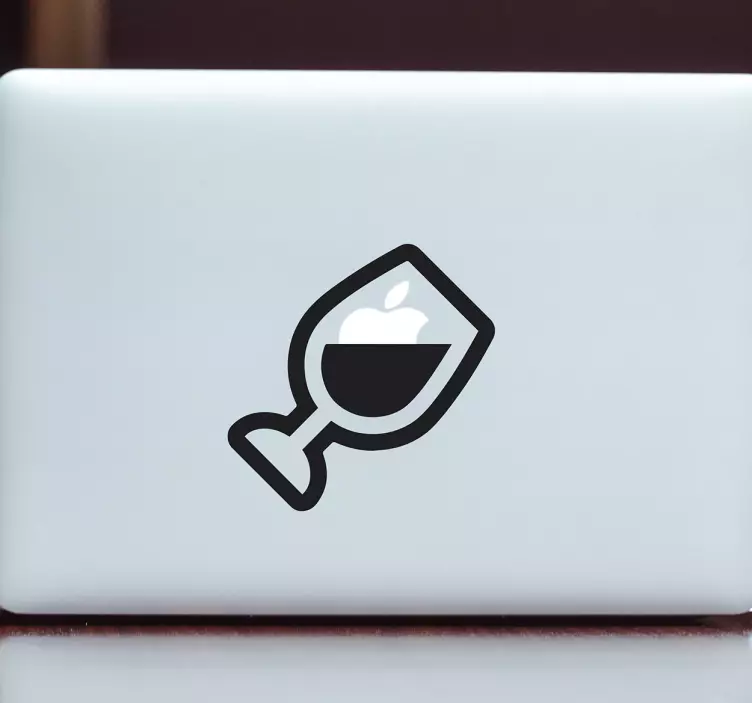 Sticker Macbook verre de vin - TenStickers