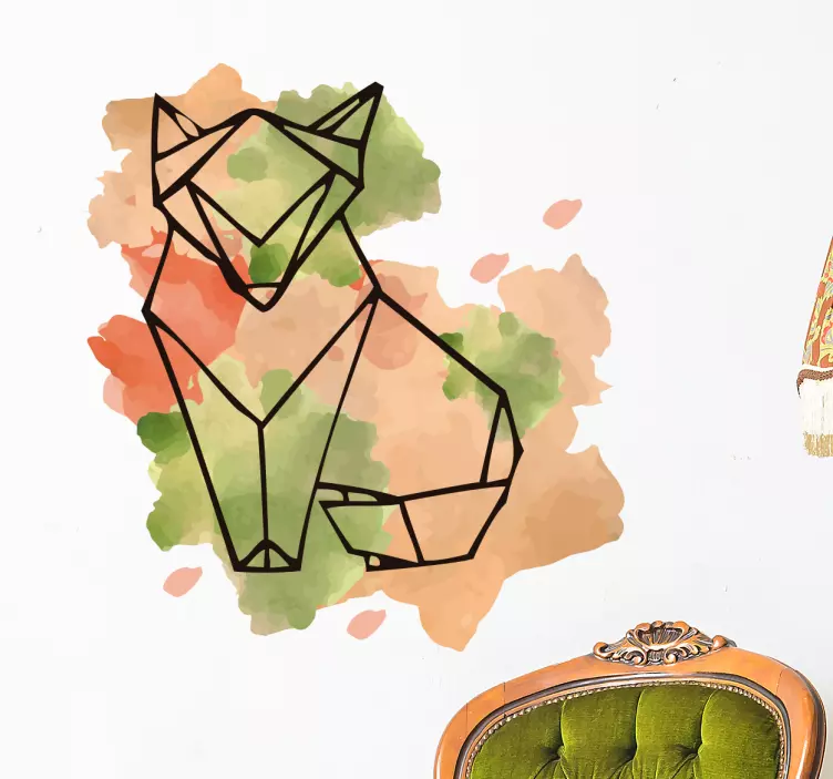 Sticker origami renard - TenStickers