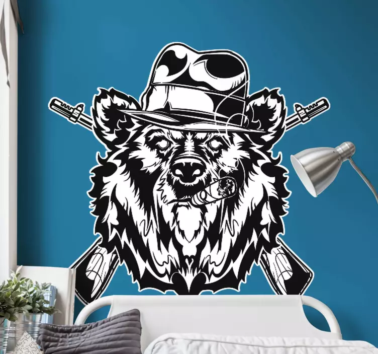 Sticker ours avec chapeau - TenStickers