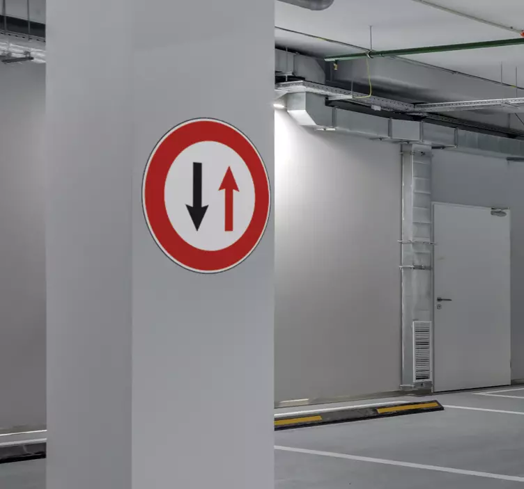 Sticker parking panneau céder le passage - TenStickers