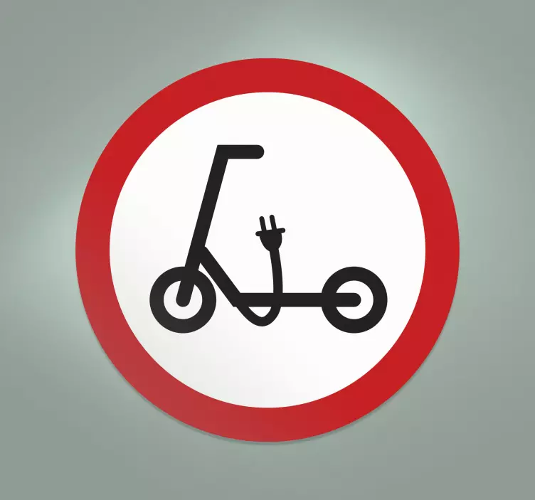 Autocollant panneau icône trottinette - TenStickers