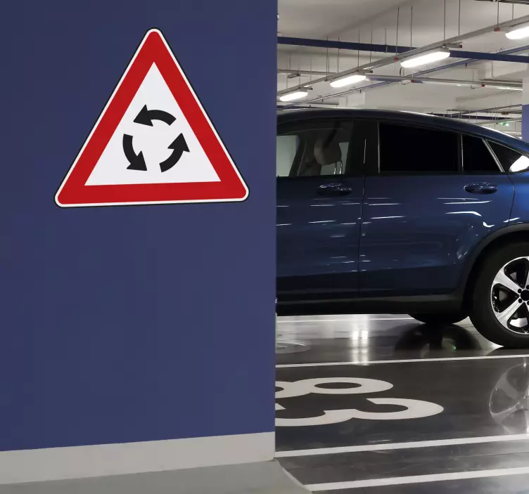 Sticker panneau triangle rond point - TenStickers