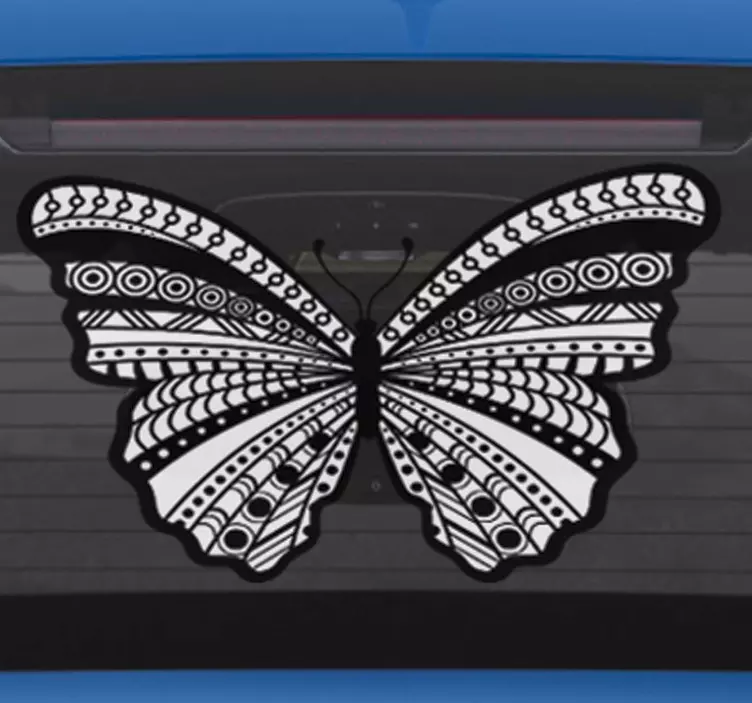 Adhésif voiture papillon noir et blanc - TenStickers