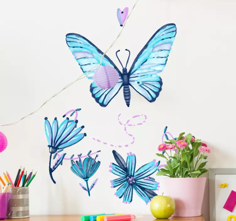 Sticker papillons couleur aquarelle - TenStickers