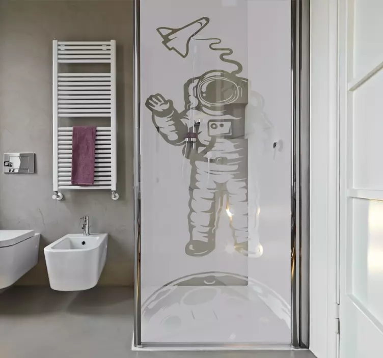 Sticker paroi de douche astronaute - TenStickers