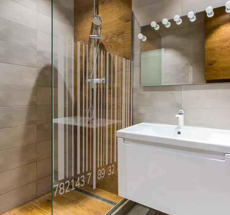 Sticker paroi de douche code-barres - TenStickers