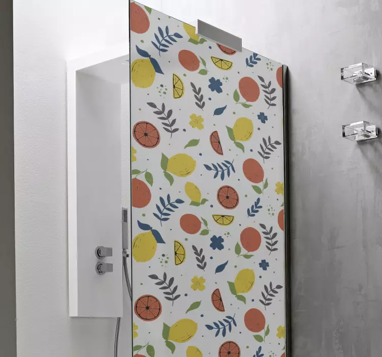 Sticker paroi de douche motifs de fruits colorés - TenStickers