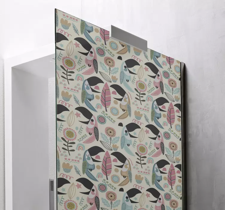Sticker paroi de douche motifs d'oiseaux fantaisistes - TenStickers