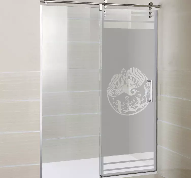 Sticker paroi douche phénix art nouveau - TenStickers
