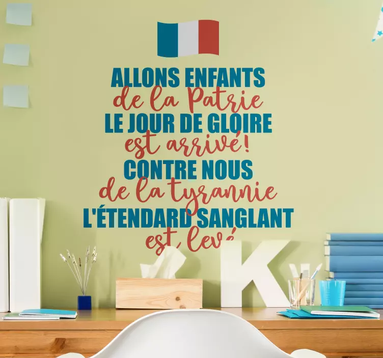 Sticker Paroles de Chanson La Marseillaise - TenStickers