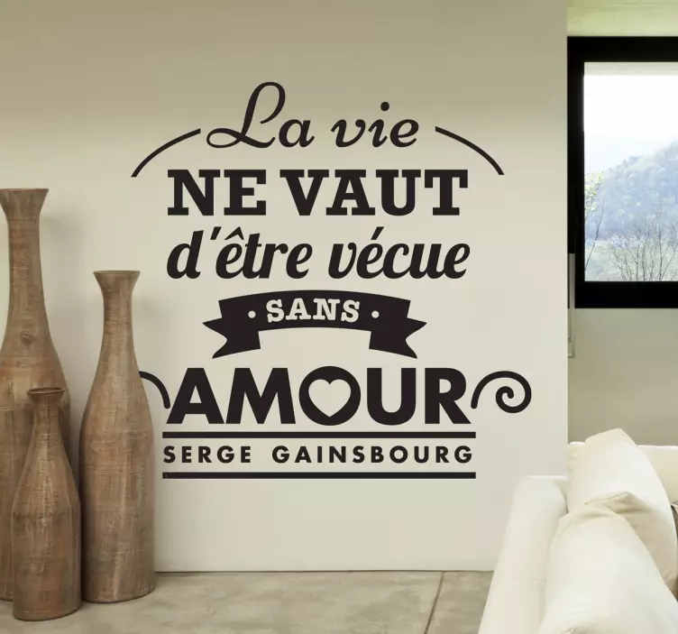 Sticker paroles amour Serge Gainsbourg - TenStickers