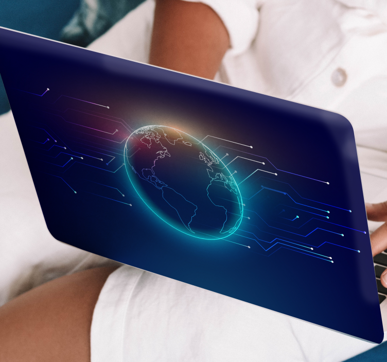 Sticker ordinateur portable carte télécommunications - TenStickers