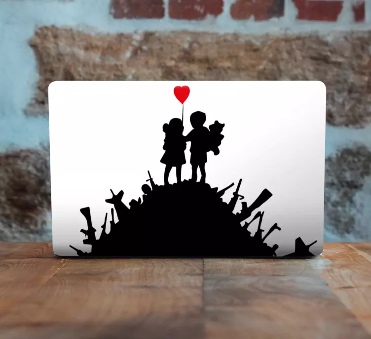 Sticker ordinateur portable fille et garçon Bansky - TenStickers