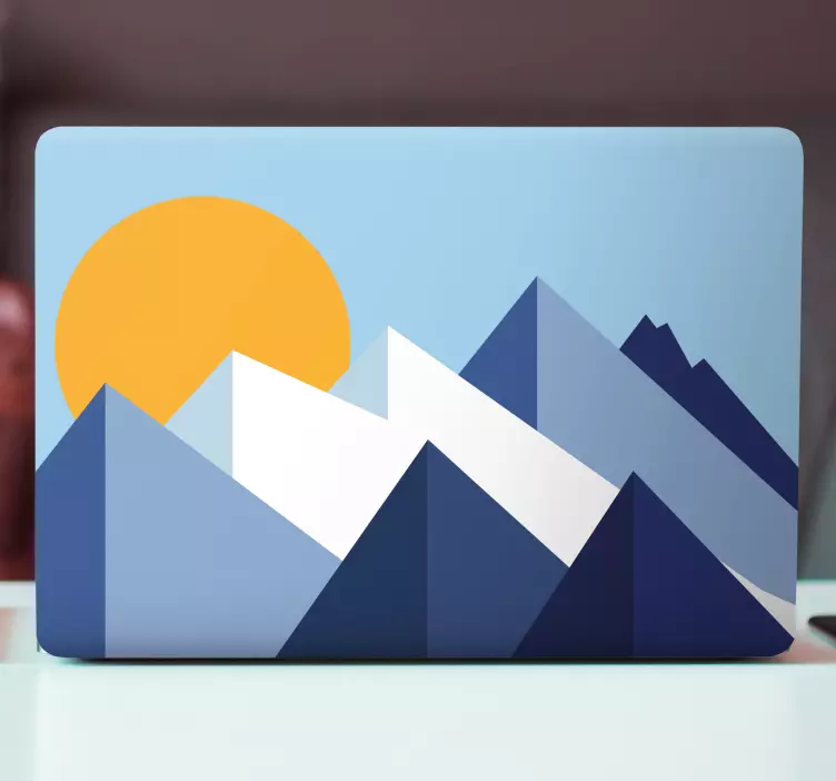 Sticker ordinateur portable Mont-Blanc géométrique - TenStickers