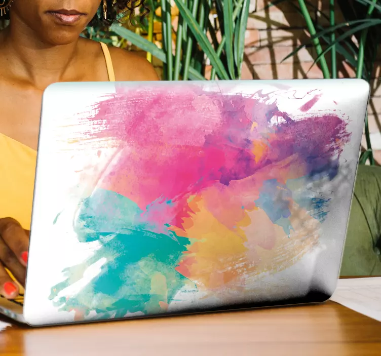 Sticker ordinateur portable Peinture aquarelle - TenStickers