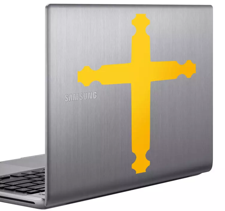 Sticker PC portable croix - TenStickers