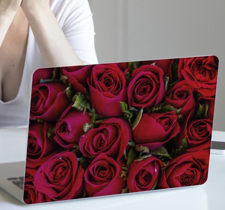 Sticker ordinateur portable Roses rouges - TenStickers