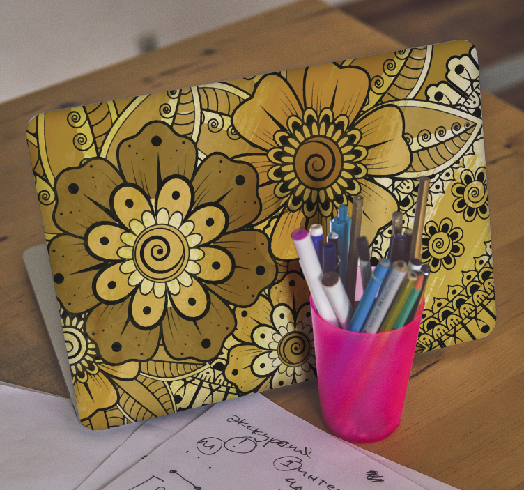 Sticker ordinateur portable Style indien paisley - TenStickers