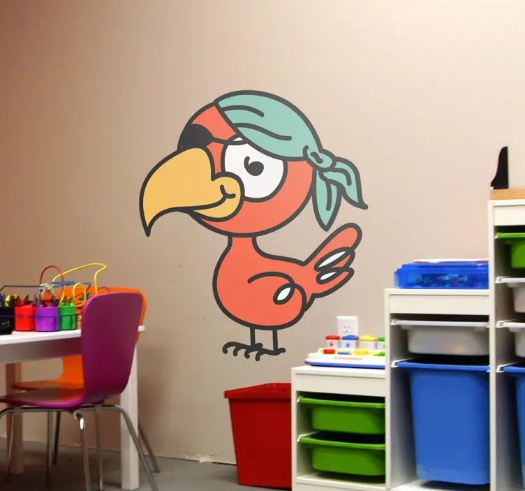 Sticker perroquet pirate - TenStickers