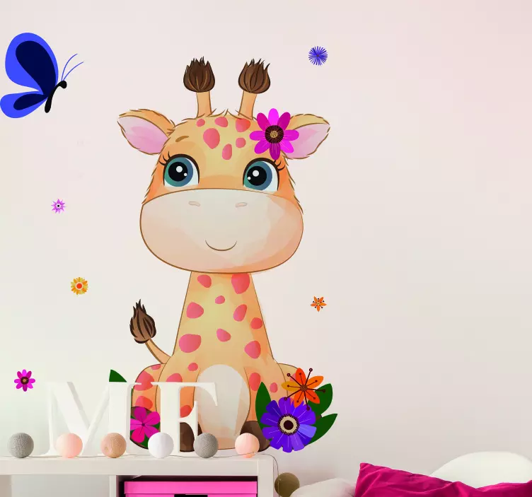 Sticker personnage de girafe mignon - TenStickers
