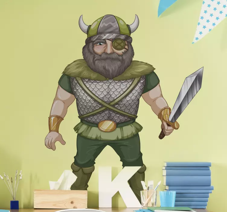 Sticker personnage guerrier viking illustration - TenStickers