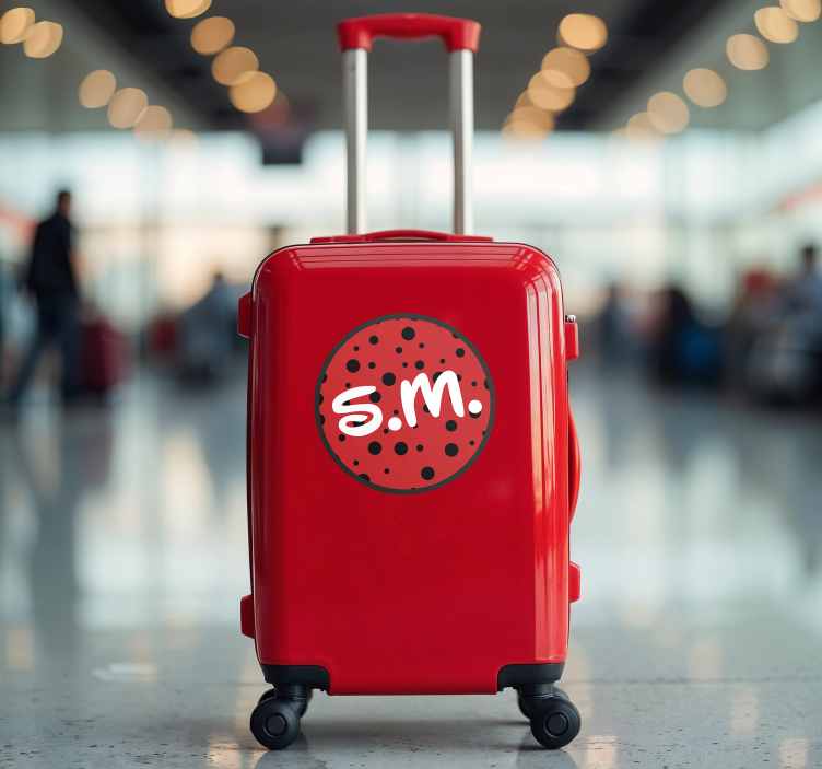 Sticker personnalisable initiales de valise pour enfants - TenStickers