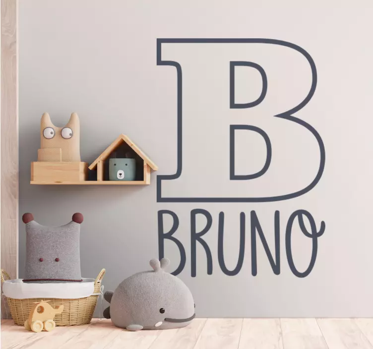 Sticker Personnalisé prénom contour d'initiale - TenStickers