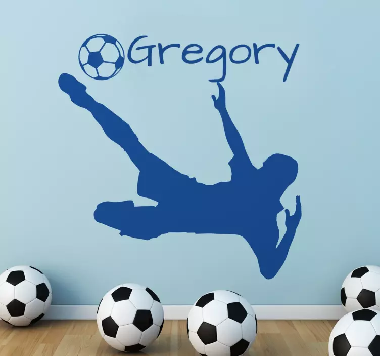 Sticker chambre ado personnalisable footballeur - TenStickers