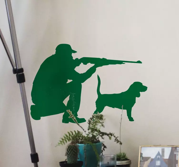 Sticker de Personne Chasseur et chien - TenStickers