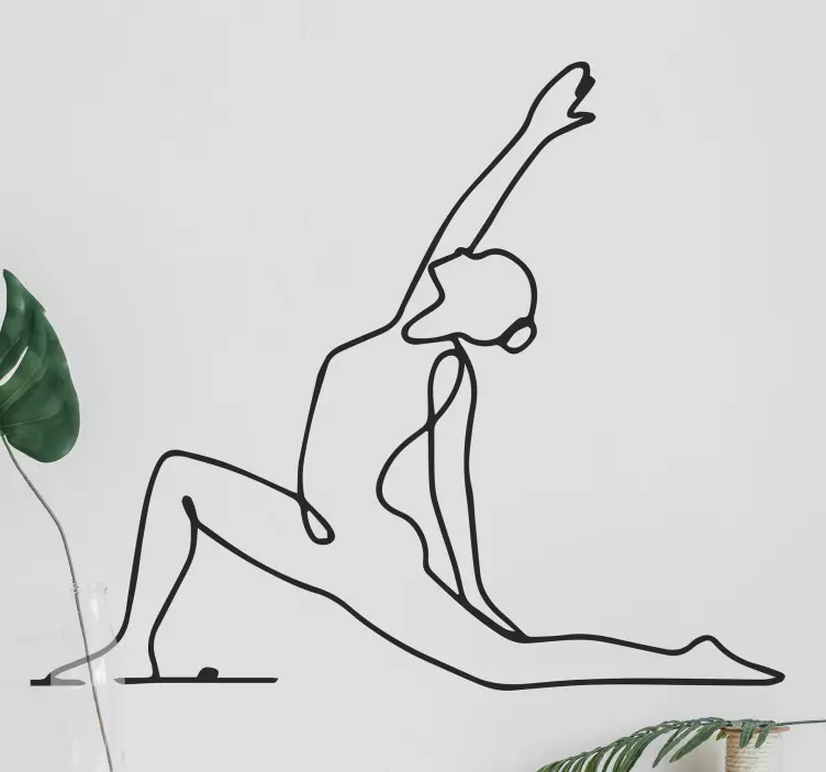 Sticker de Personne Stretch yoga minimaliste - TenStickers