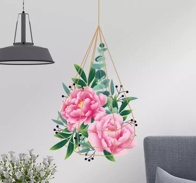 Sticker Plante Fleurs en Cage - TenStickers
