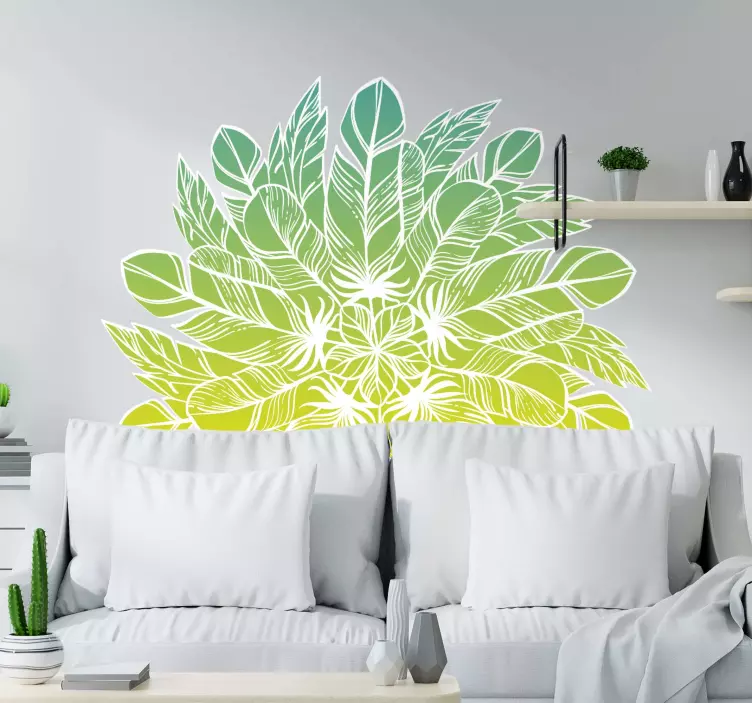 Sticker plante motif circulaire feuillu - TenStickers