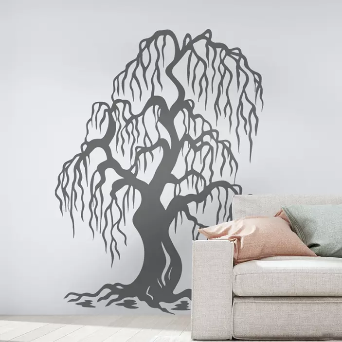 Sticker plante silhouette d'arbre pleureur - TenStickers