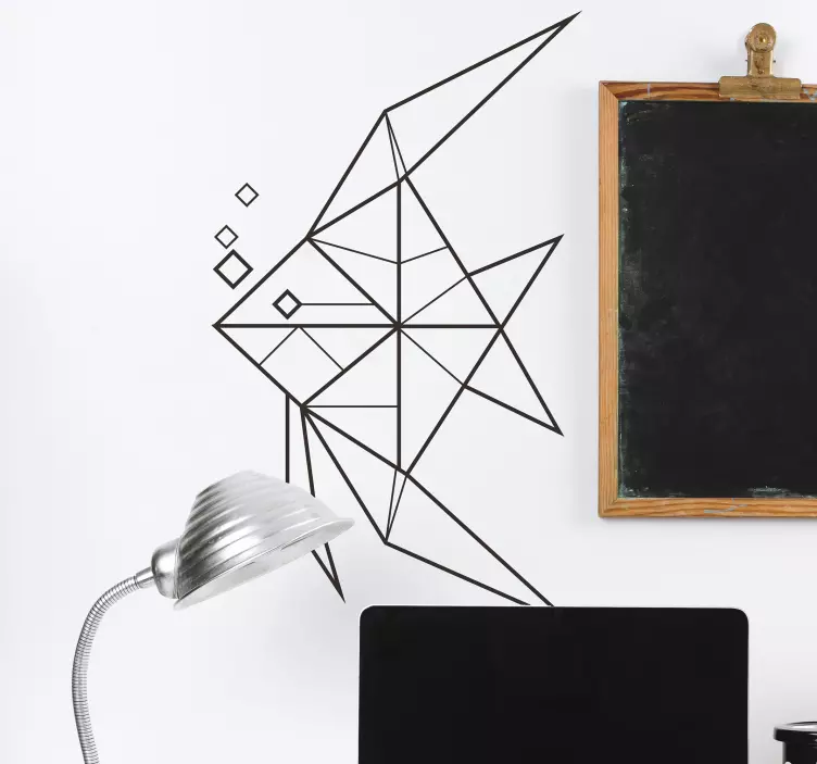 Sticker géométrique poisson 3D - TenStickers