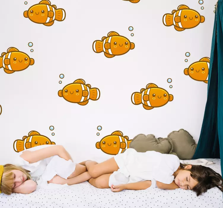 Sticker Dessin Poissons Mignons - TenStickers