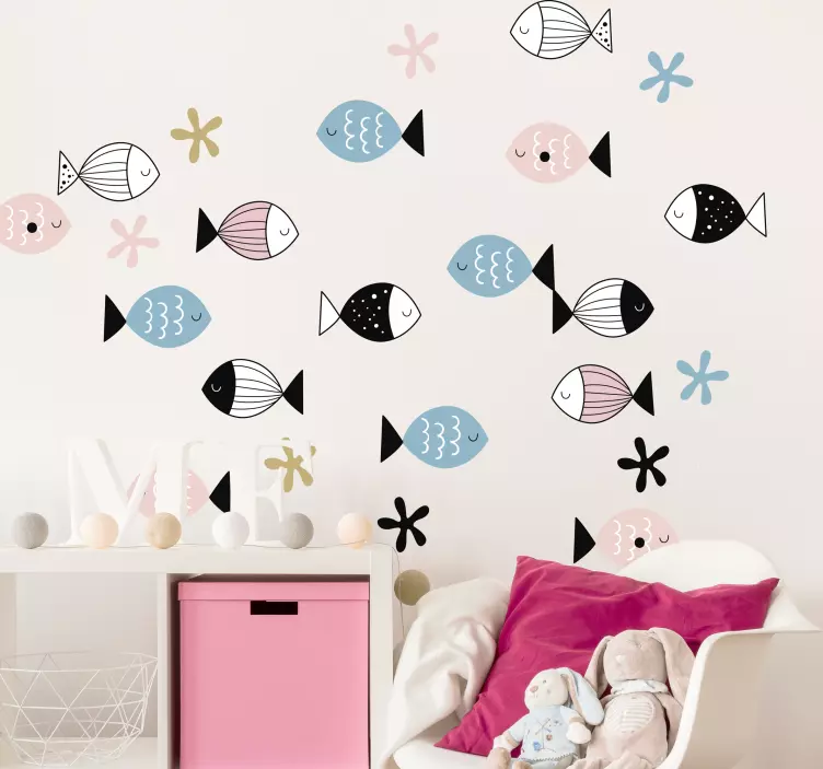 Sticker Petits Poissons Mignons - TenStickers