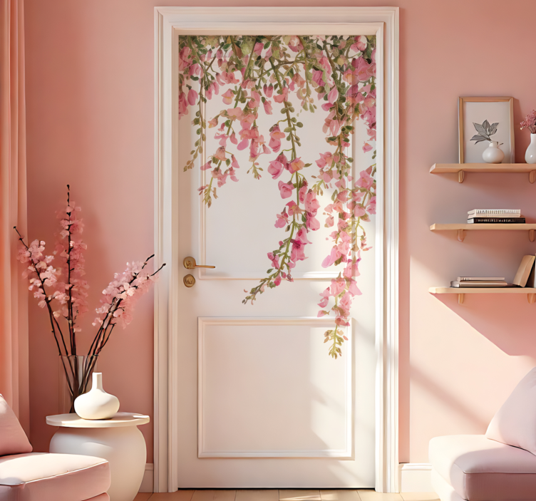 Sticker porte autocollant rose - TenStickers