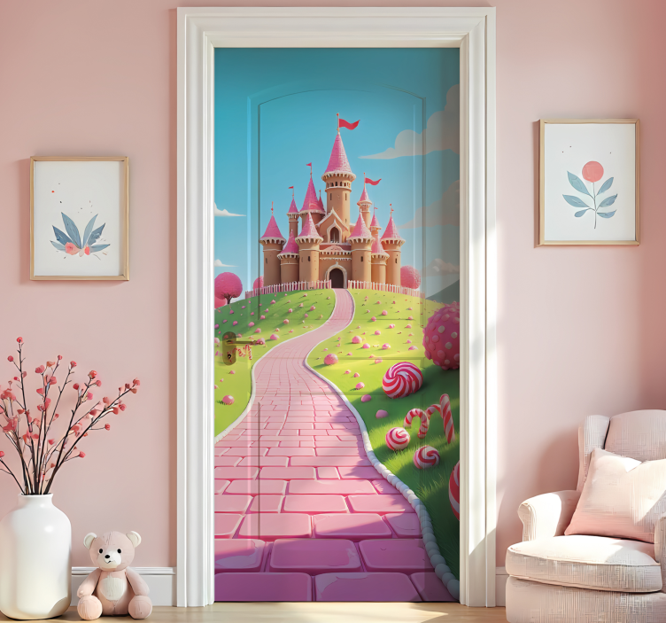 Sticker porte château de princesse pour chambre enfant - TenStickers