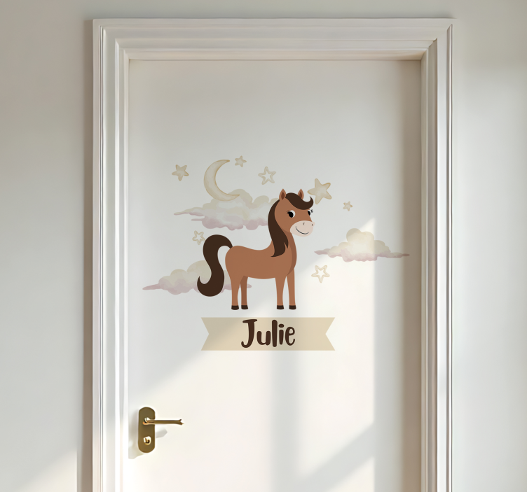 Sticker porte cheval personnalisé pour chambre enfant - TenStickers